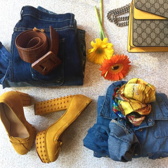 Denim + Marigold...